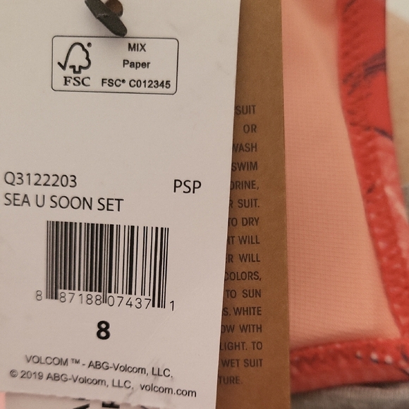 Volcom Pink Tie-Dye Bikini Set - Picture 2 of 4